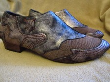 "Maciejka"  Schuhe Damen  Halbschuhe Slipper  Leder Violett/Metallic  Gr.39 getr