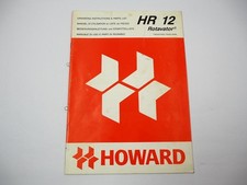 Howard HR12 Rotavator Betriebsanleitung Ersatzteilliste 1992