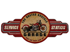 Blechschild Biker Service 60 cm Deko USA Werkstatt Motorrad Club Chopper 1% V2