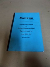 Simson Original  Ersatzteilkatalog für S51 und KR 51/2  Ausgabe 1981
