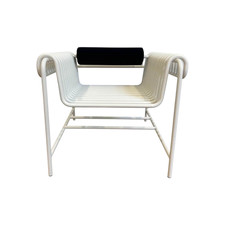 Blockbau Armlehnstuhl 22 24 Gestell Gebogenes Stahlrohr Verkehrsweiß 