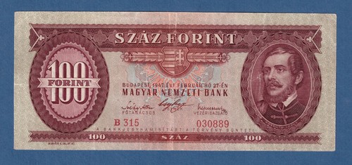 100 forint 1947 hungary - ,