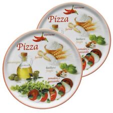 2er Set Pizzateller Napoli Red Ø 33,8 cm Servier-Platte XL-Teller Porzellan