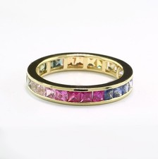 Rainbow - Saphir Ring 2,94 ct 585 Gelbgold Wert 2.600 € Neu