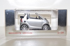 SMART FORTWO CABRIO BRABUS SILVER 1:18 KYOSHO DEALER VERY RARE
