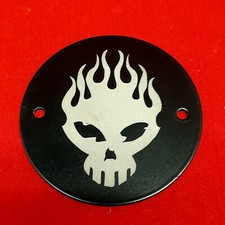 Timecover Zündungsdeckel Harley Sportster Dyna, Iron, 48er sw matt Skull4