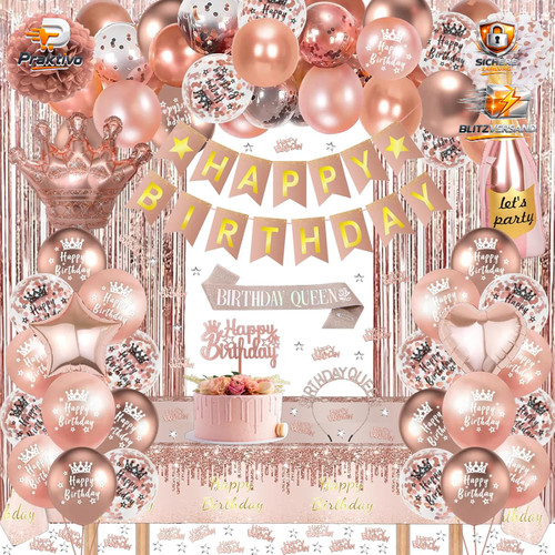 Geburtstagsdeko set rosegold - geburtstagsdeko,