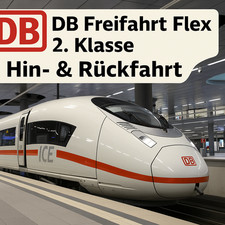 DB Bahn 2. Klasse Flex-Freifahrt deutschlandweite Hin- und Rückfahrt (eToken)