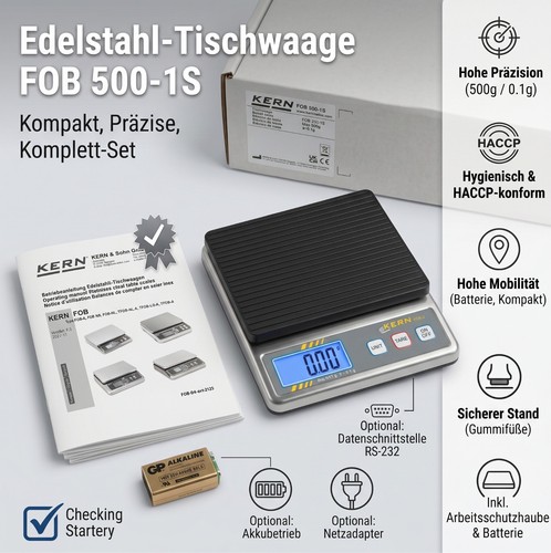 Kern fob 500 edelstahl - 500, 1s