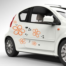 Aufkleber Retro Blumen Auto Aufkleber Dekorset Dots Flower Autoaufkleber #1181