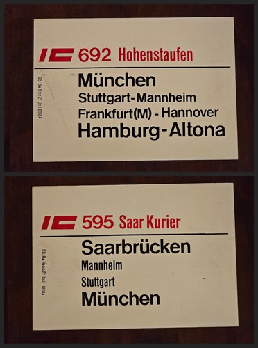 Zuglaufschild ic595 saarkurier - zuglaufschild,