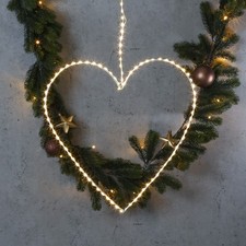 LED Herz Metallherz mit Drahtlichterkette 120LED Leuchtherz hängend  D: 38cm