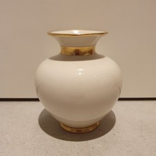 Porzellanvase Johann Haviland Bavaria, weiß gold, Porzellan Vase