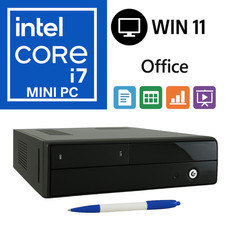 Mini Windows 11 Business PC Intel i7 4x 4,00GHz 16GB RAM 2TB SSD Computer Office