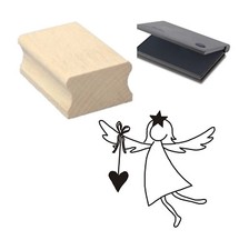 Holzstempel engel mit herz - engel,