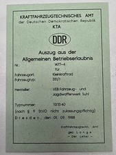 Simson KTA Papiere DDR S51/1