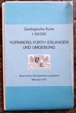 Nürnberg Fürth Erlangen 1977 Geologische Karte 1:50.000 großformatig Landkarte