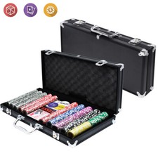 Profi Pokerkoffer Pokerset Poker Set 500er Laser Chips Schwarz Alu Koffer Jetons