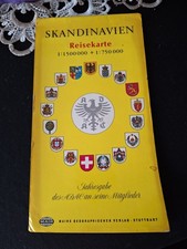 Skandinavien Reisekarte ADAC Jahresgabe Mair 1:1,5 Mio vintage