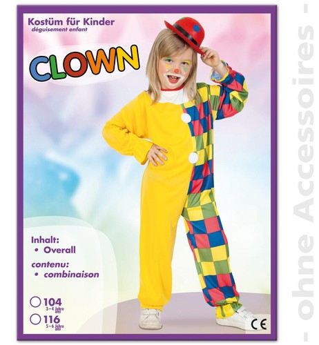 Clown overall kinder kostüm - overall,
