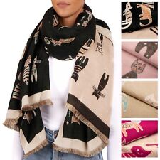 Damen Schal Winter Cashmirillo Katzen 70 x 200 cm Stola Pashmina für Frauen