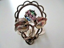 JUGENDSTIL TUCHHALTER  ° RHEINKIESEL ° Blumendekor °