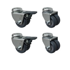 Set 50 mm Apparaterollen 2+2 Doppelrollen Lenkrollen Rückenlochbefestigung A1