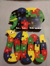 TCM LERNSPIEL ABC Schlange, 1-2-3 Elefant Holzspielzeug 
