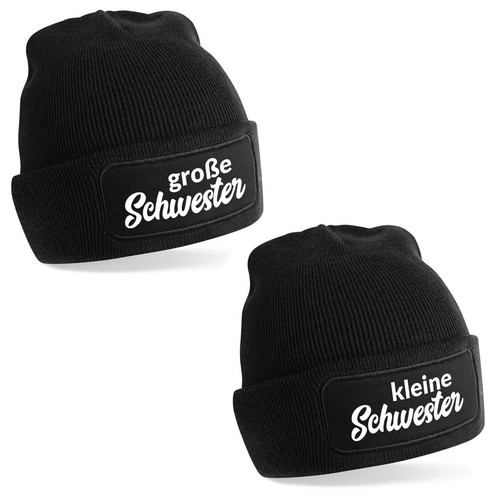 2er set beanie mütze mit - mütze,