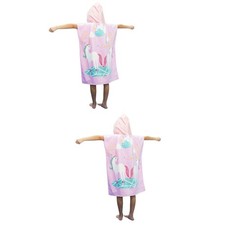  2 Stück Cartoon-Kapuzenhandtuch, großes, schnell trocknendes Badetuch mit