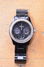 ⚫️ Fossil Damenuhr schwarz mit Steinchen wenig getragen Gr. S DEFEKT ⚫️