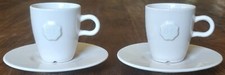 2x Douwe Egberts Tasse und Untertasse, Keramik, MOSA Design by Nikolas Carls