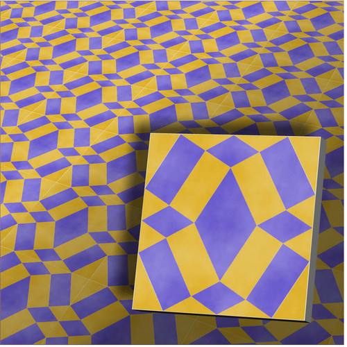 Zementfliese katja lila gelb - katja,