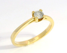 Brillant Ring aus 585er Gelbgold 14K 1 Diamant ca. 0,25ct Solitär Ringgröße 56