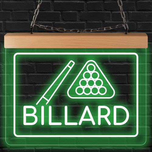 Led leuchtschild billard - leuchtschild,