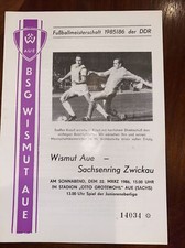 Programmheft BSG Wismut Aue - BSG Sachsenring Zwickau 22.03.1986 DDR Oberliga
