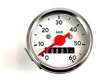 Tacho weiß Mofa Moped 60km/h Durchmesser 48mm Tachometer Hercules Puch Simson