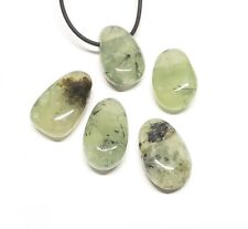 Prehnit Trommelstein Anhänger gebohrt