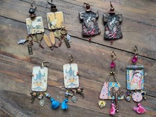 Ohrringe indisch japanisch kimono ethinisch inspiriert  Handarbeit Fujigirls 