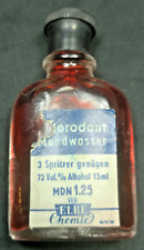 Original 1955 Chlorodont Mundwasser ungeöffnet Glasflasche Spülung Elbe Chemie