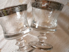 2  Weingläser 11cm Muranoglas Medici Platin * mit Platinrand????