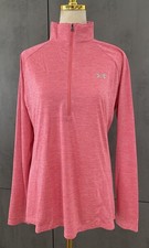 Under Armour Sportshirt Funktionsshirt Größe L rosa Langarm Half Zip Wie Neu