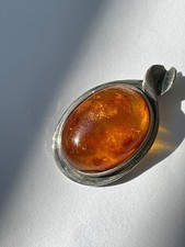 Echter Bernstein 925 Silber  Anhänger Erbstück