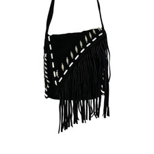 Leder Fransentasche Perlen