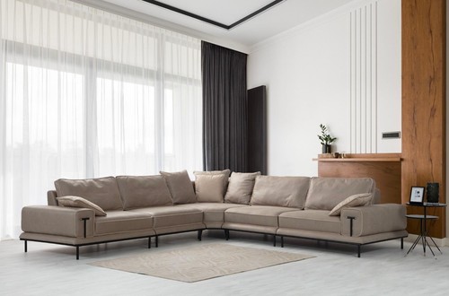 Modernes beiges ecksofa - modernes,