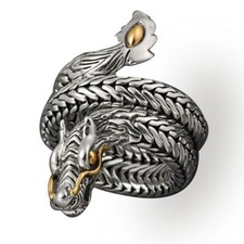 Unisex Drachen Ring im Silber Design + Ringbox  Größe 59