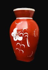 Vase Porzellan rot handbemalt