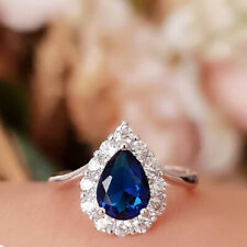 Damen 2 Kt Tropfen Blau