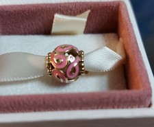 Original Pandora Charm 585 Gold 14K Brustkrebs Bewusstsein rosa NEU G585 ALE
