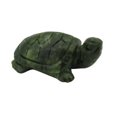 Schildkröte Figur aus grünem Jade Sammlerfigur Edelstein Mineral Figur 85 mm